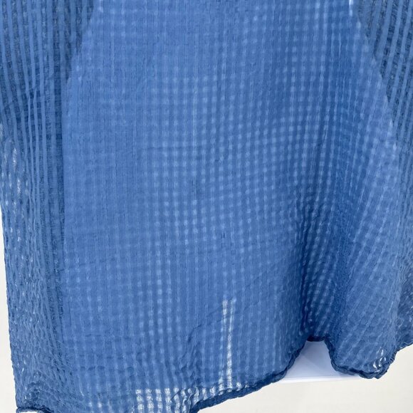 KL Playwear OS Wide Cut Lightweight Tunic Top Dusty Blue Cotton Boxy Minimalist - Picture 11 of 15